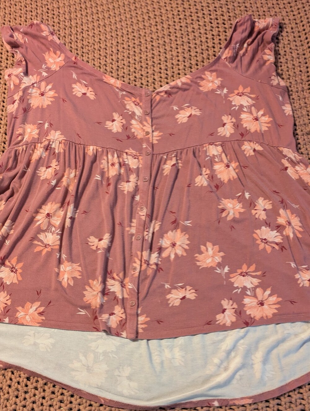 Women’s Floral Button-Front Tank Top
